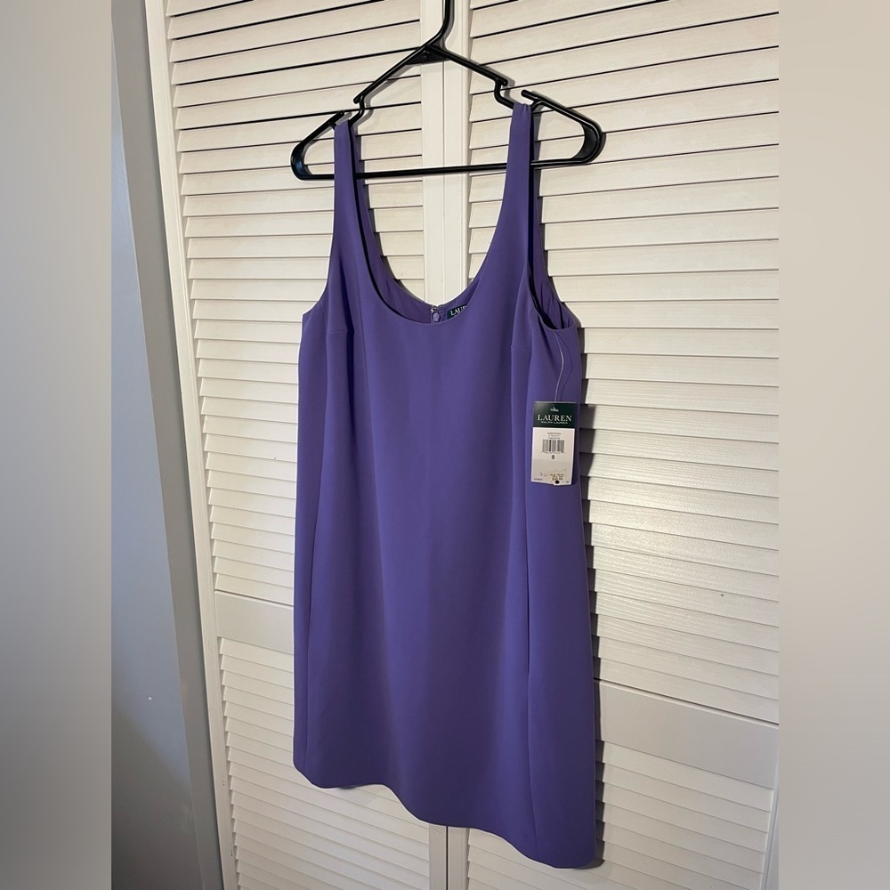 Lauren Ralph Lauren Sleeveless Light Purple Crepe Scoop-neck Above Knee Y2K 8 - Picture 7 of 16